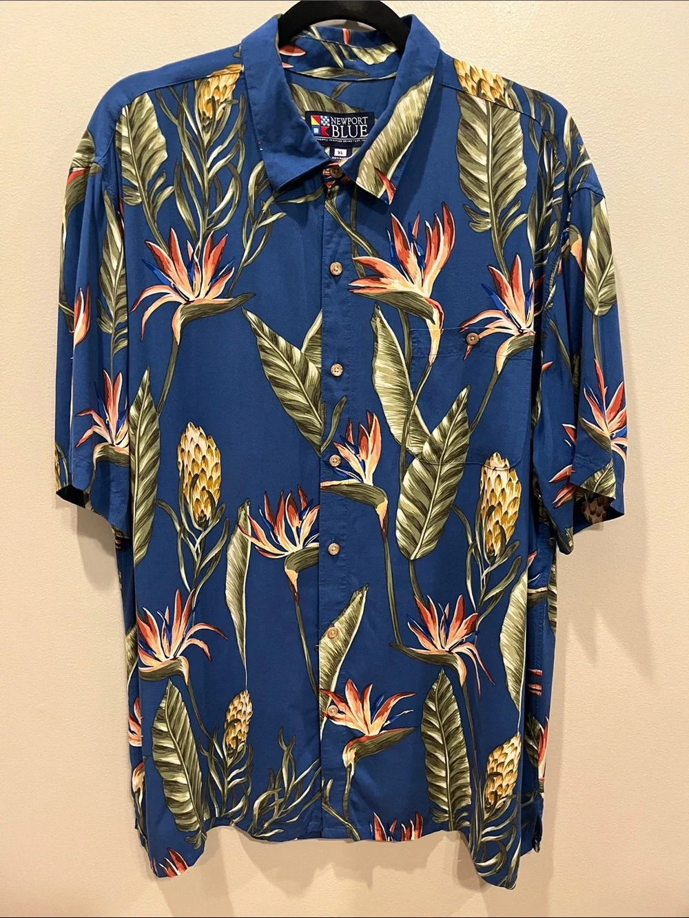 Newport Blue Hawaiian Button Down Shirt